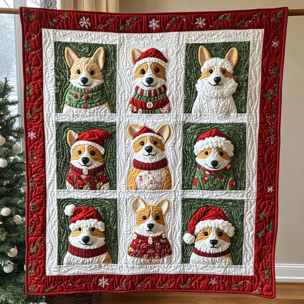 Winter Pup Quilt Blanket