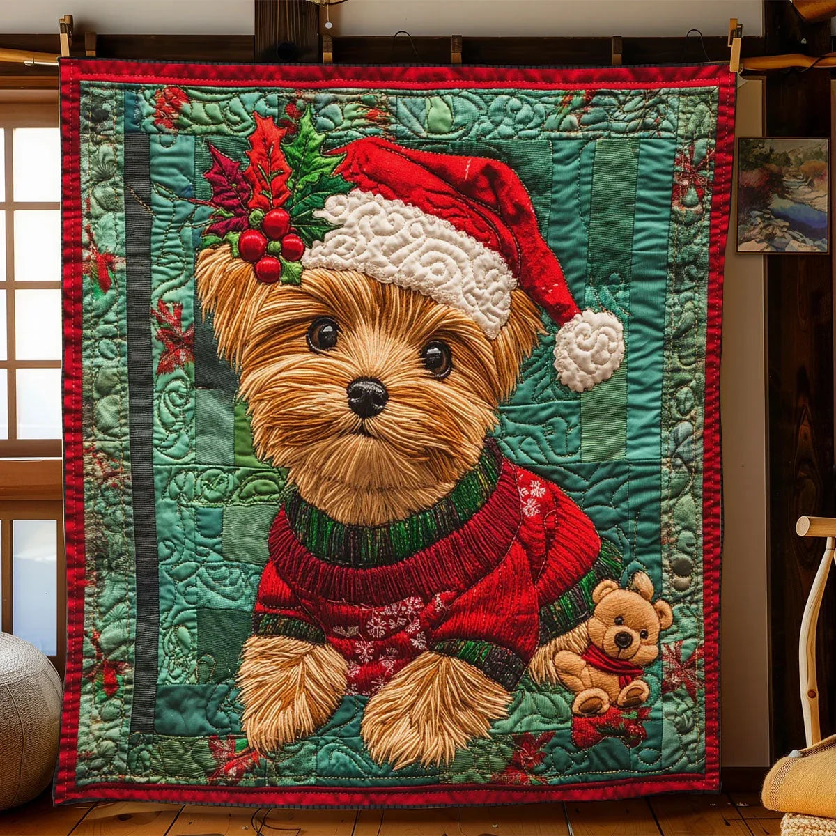 Winter Pup Quilt Blanket