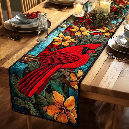 Winter Red Visitor Quilted Table Runner
