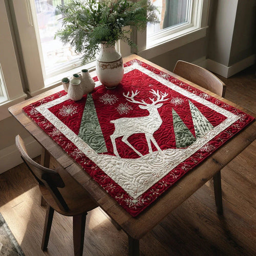 Winter Reindeer Quilted Table Topper