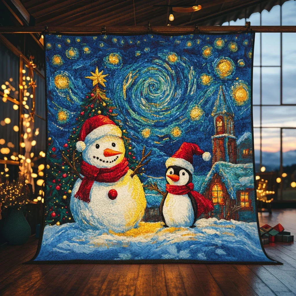 Winter Snowman Quilt Blanket