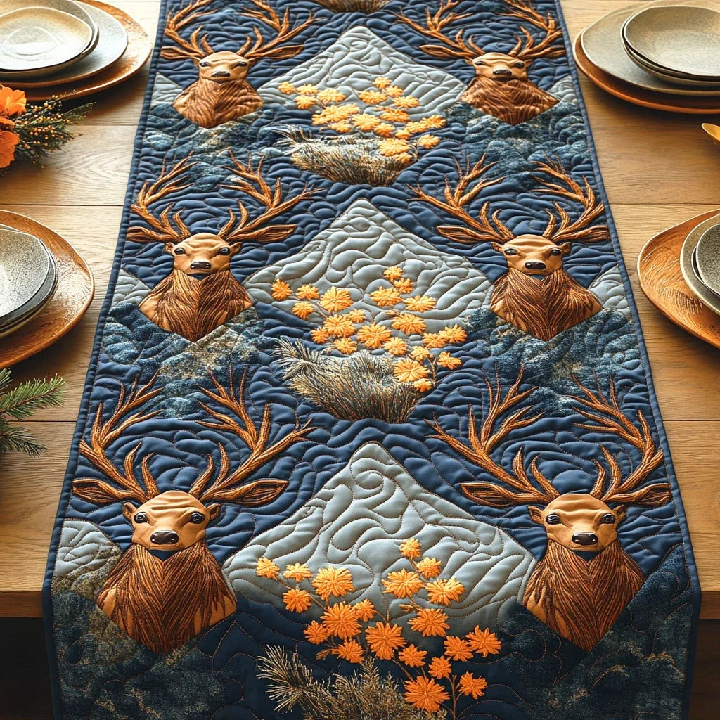Winter Trail Guardian Quilted Table Runner