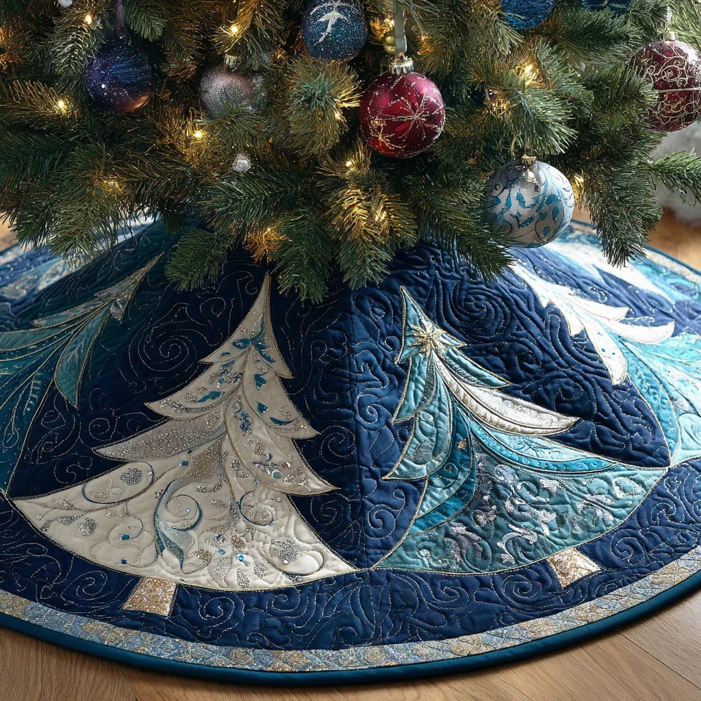 Winter Tree Christmas Quilted Tree Skirt