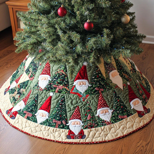 Winter Whimsy Quilted Christmas Tree Skirt
