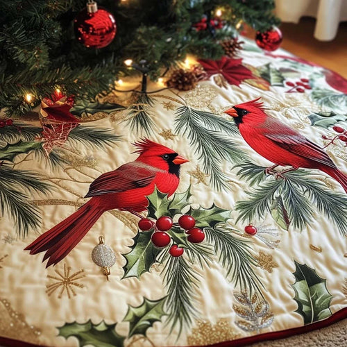 Winter Whisper Christmas Quilted Tree Skirt