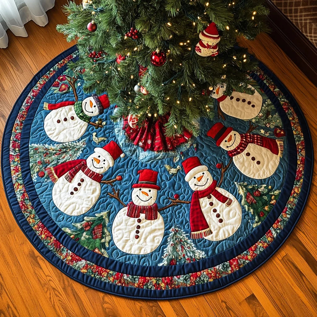 Winter Wonderland Wishes Christmas Quilted Tree Skirt
