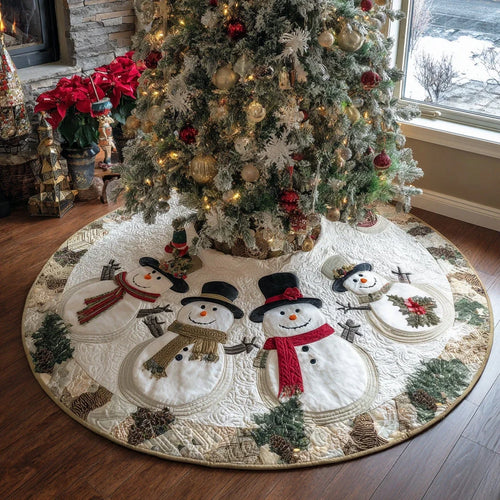 Wintertime Fun Christmas Quilted Tree Skirt