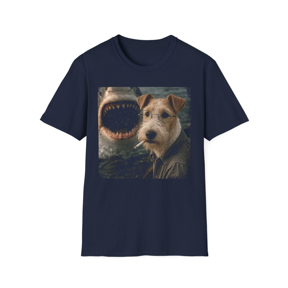 Wire Fox Terrier and Shark Tee