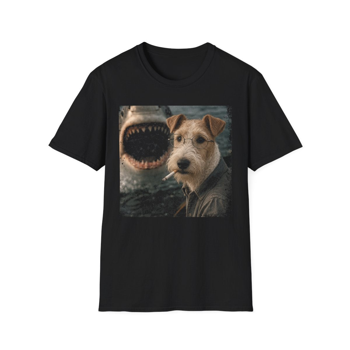 Wire Fox Terrier and Shark Tee