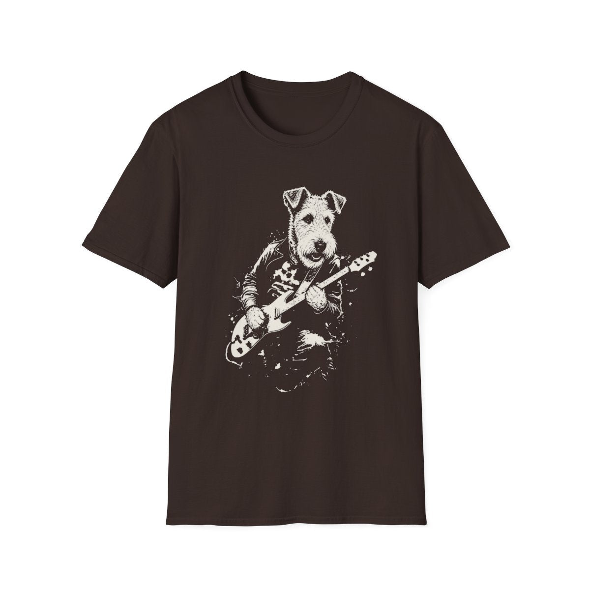 Wire Fox Terrier Rocking Guitar Tee
