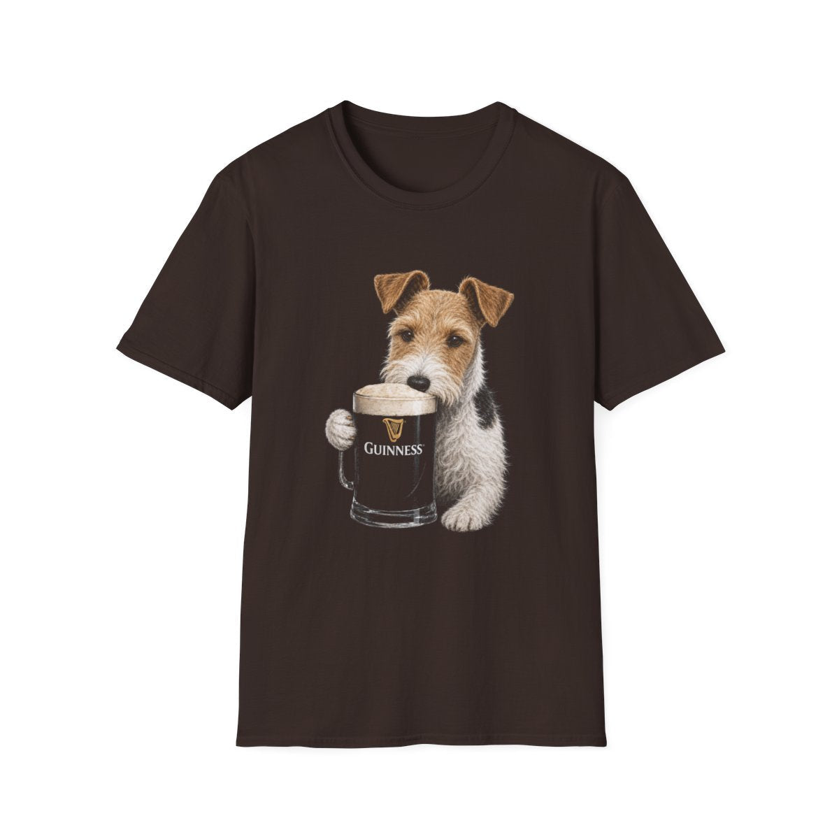 Wire Fox Terrier With A Pint Tee