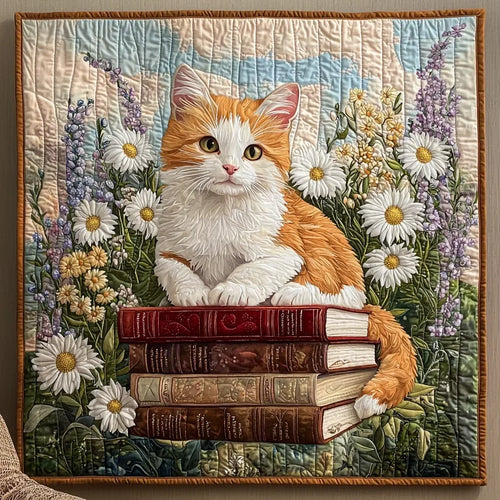 Wise Ginger Cat Quilt Blanket