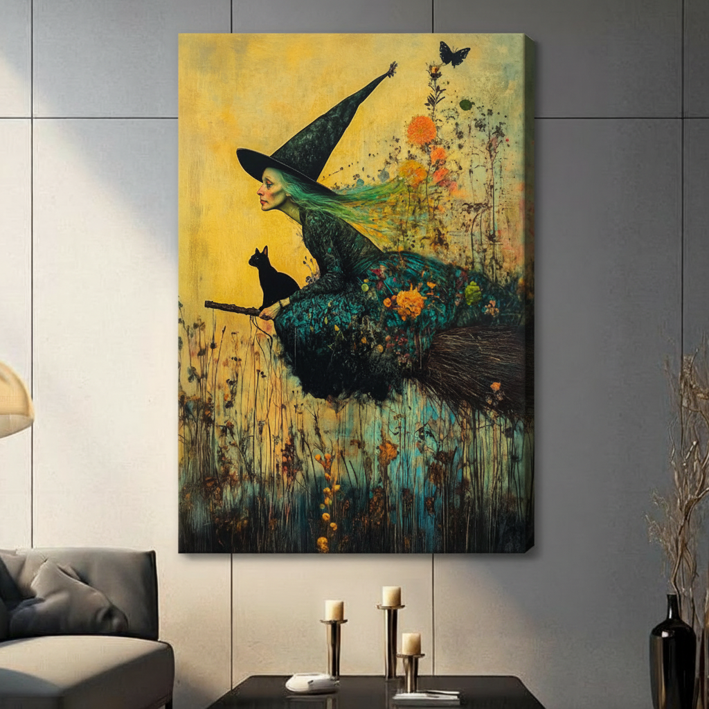 Botanical Witch Broom Ride Canvas Wall Art