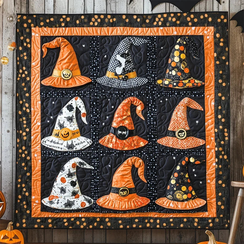 Witch Hat Whimsy Quilt Blanket