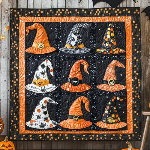 Witch Hat Whimsy Quilt Blanket