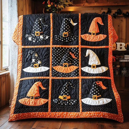 Witch Hat Whimsy Quilt Blanket