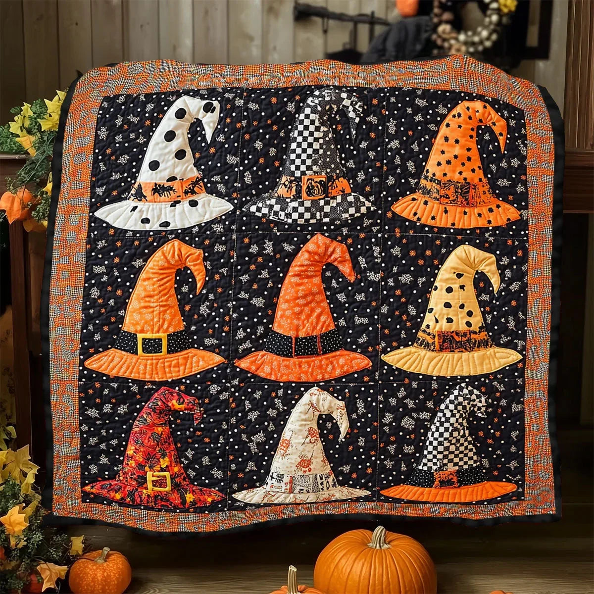 Witch Hat Whimsy Quilt Blanket