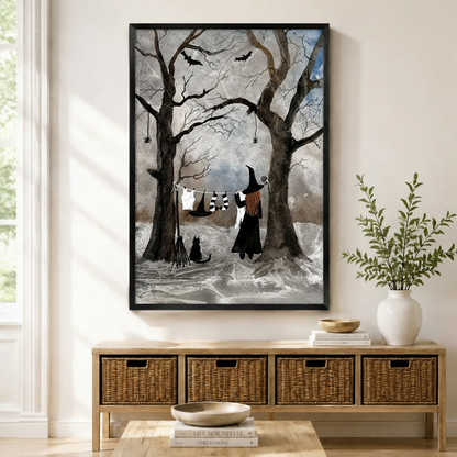 Gothic Witch Forest Canvas Wall Art