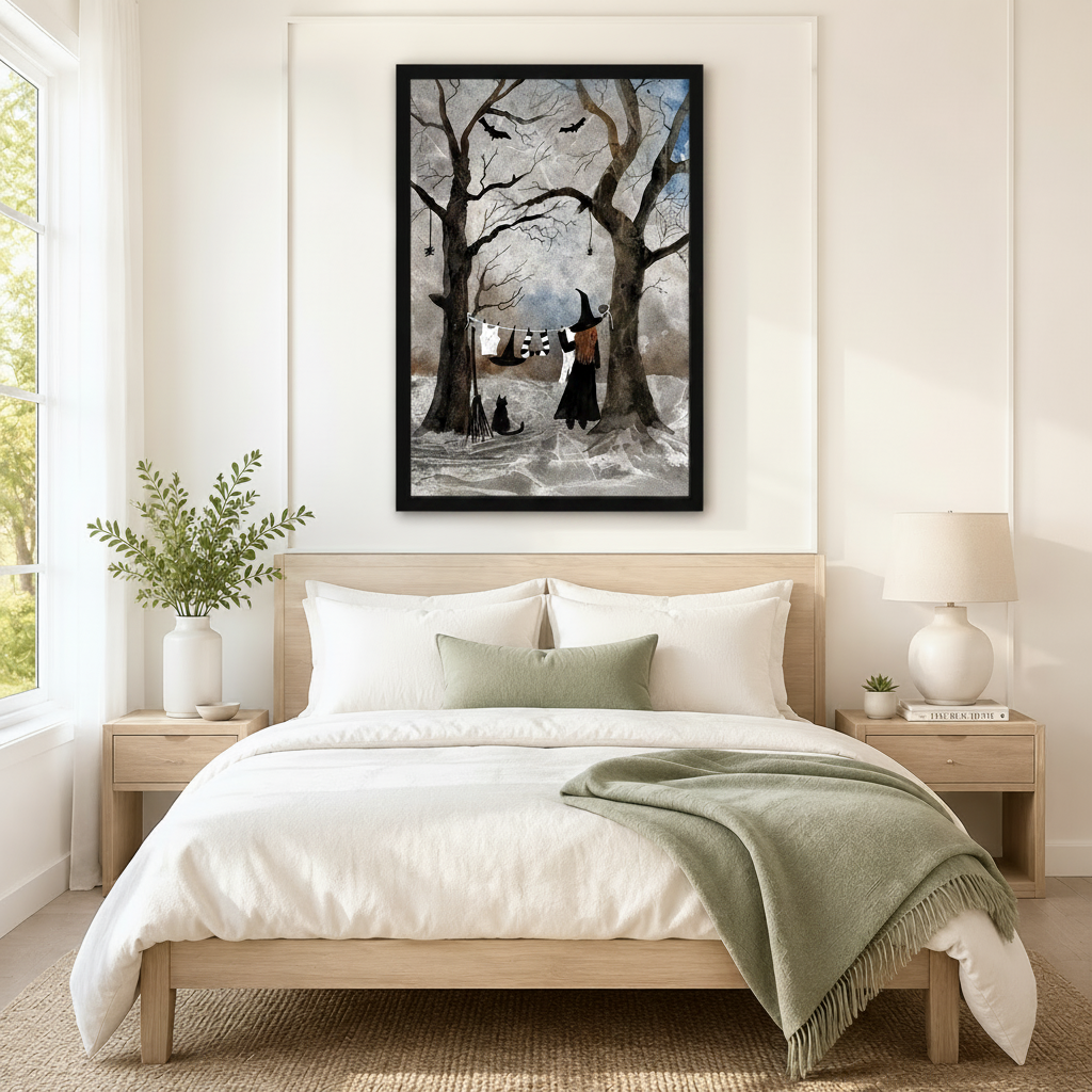 Gothic Witch Forest Canvas Wall Art