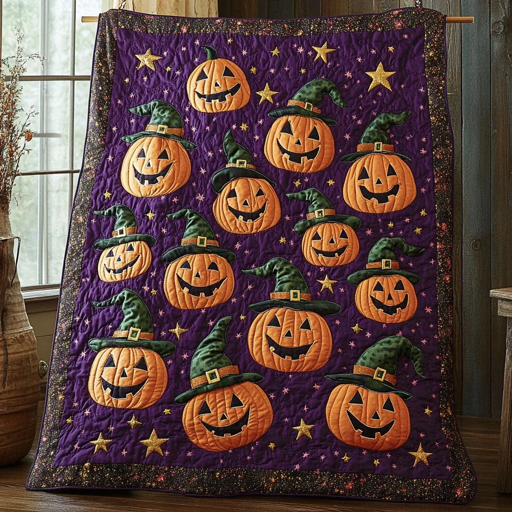 Witch Pumpkin Quilt Blanket