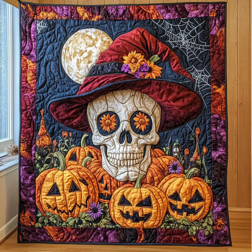 Witch's Skull Quilt Blanket