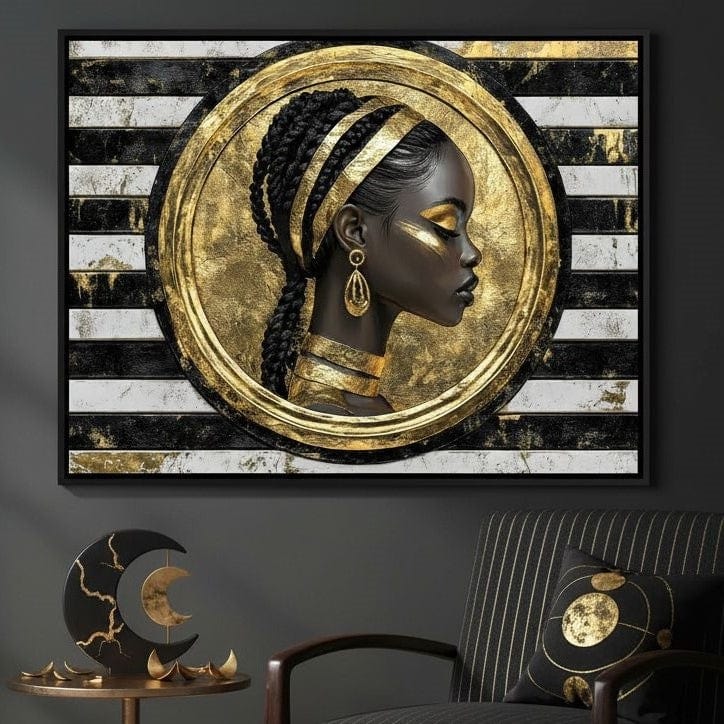 Golden Regal Afro Majesty Canvas Wall Art