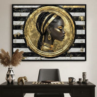 Golden Regal Afro Majesty Canvas Wall Art