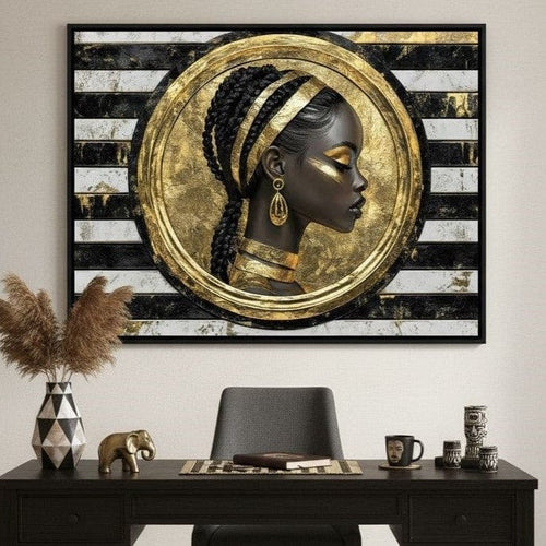 Golden Regal Afro Majesty Canvas Wall Art