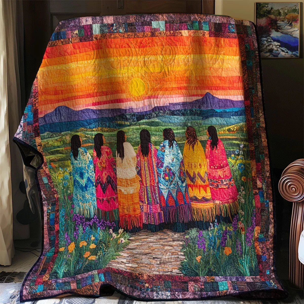 Women Of The Land Quilt Blanket