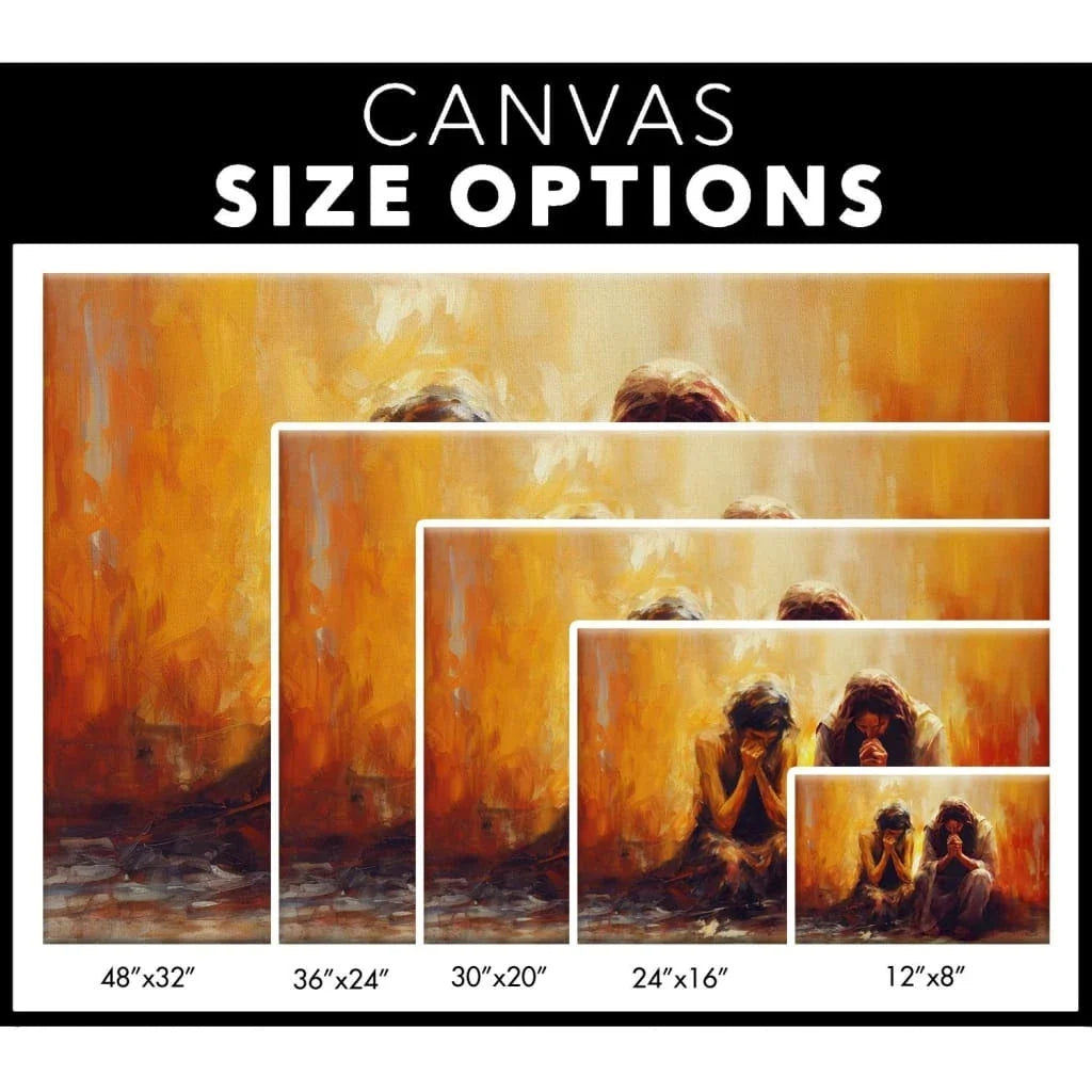 women and jesus praying wall art canvas print (Landscape) (view 5)