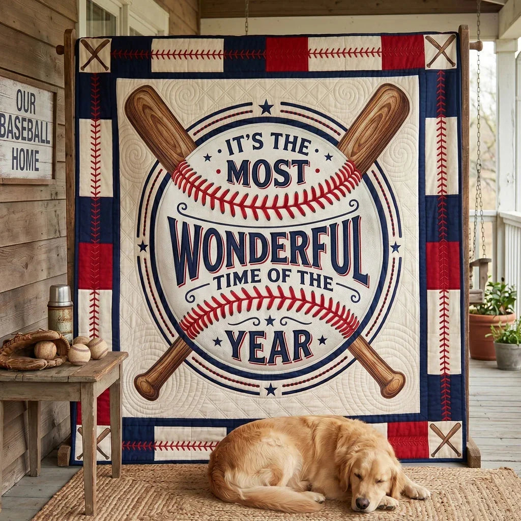 Wonderful Time At The Ballpark Quilt Blanket