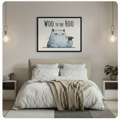 Grumpy Cat Coffee Framed Canvas Wall Art