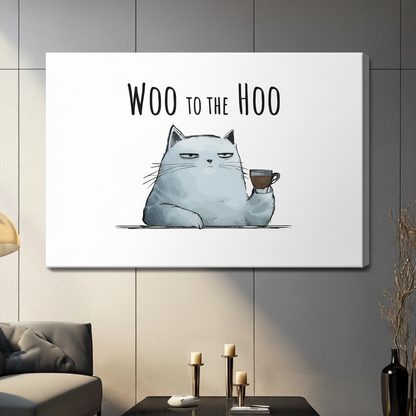 Grumpy Cat Coffee Framed Canvas Wall Art