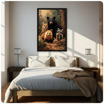 Forest Wildlife Oil Painting Canvas Wall Art