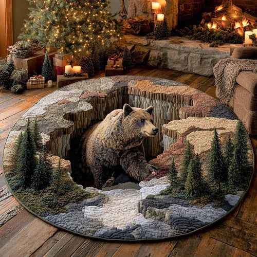 Woodland Bear Quilted Round Mat