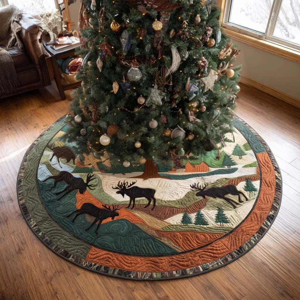 Woodland Dreamscape Christmas Quilted Tree Skirt
