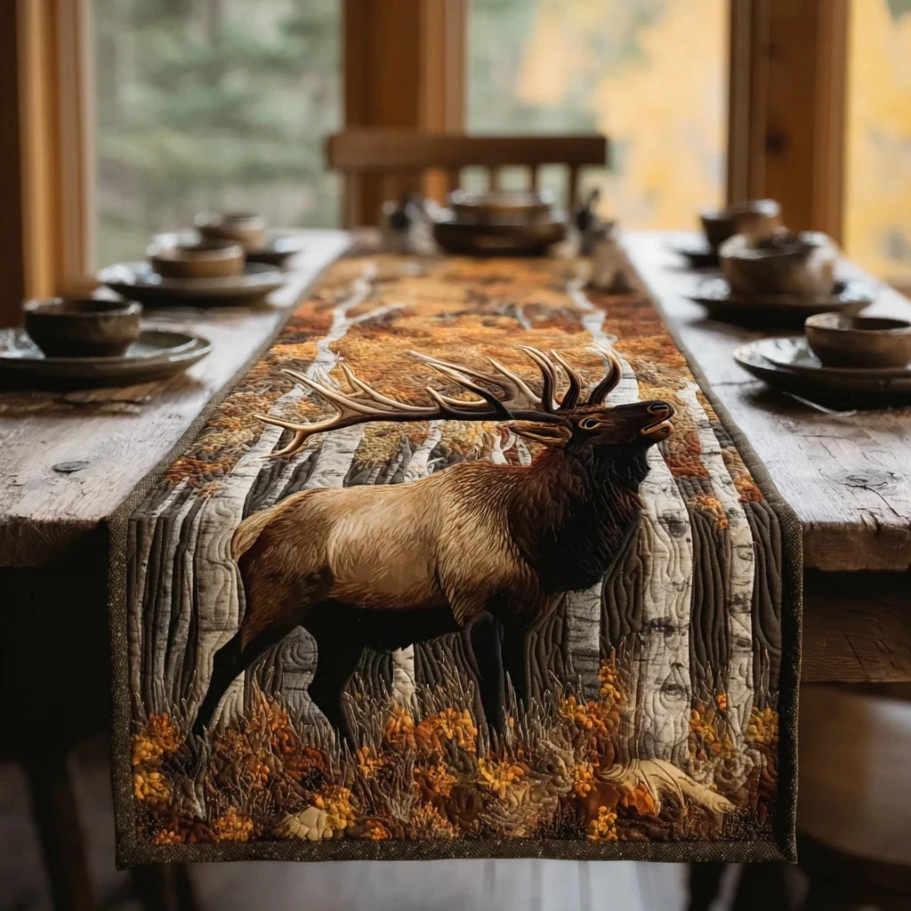 Woodland Elk Quilted Table Runner