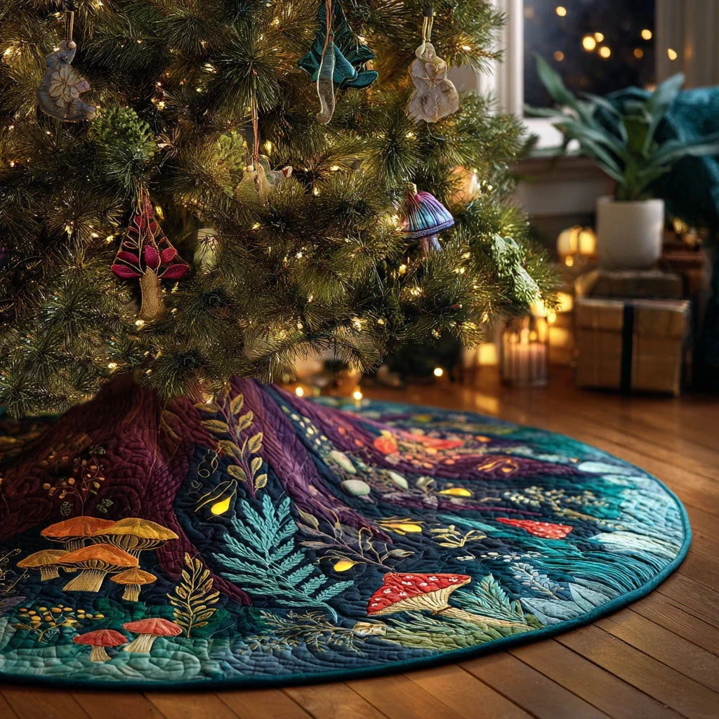 Woodland Fairy Lane Christmas Quilted Tree Skirt