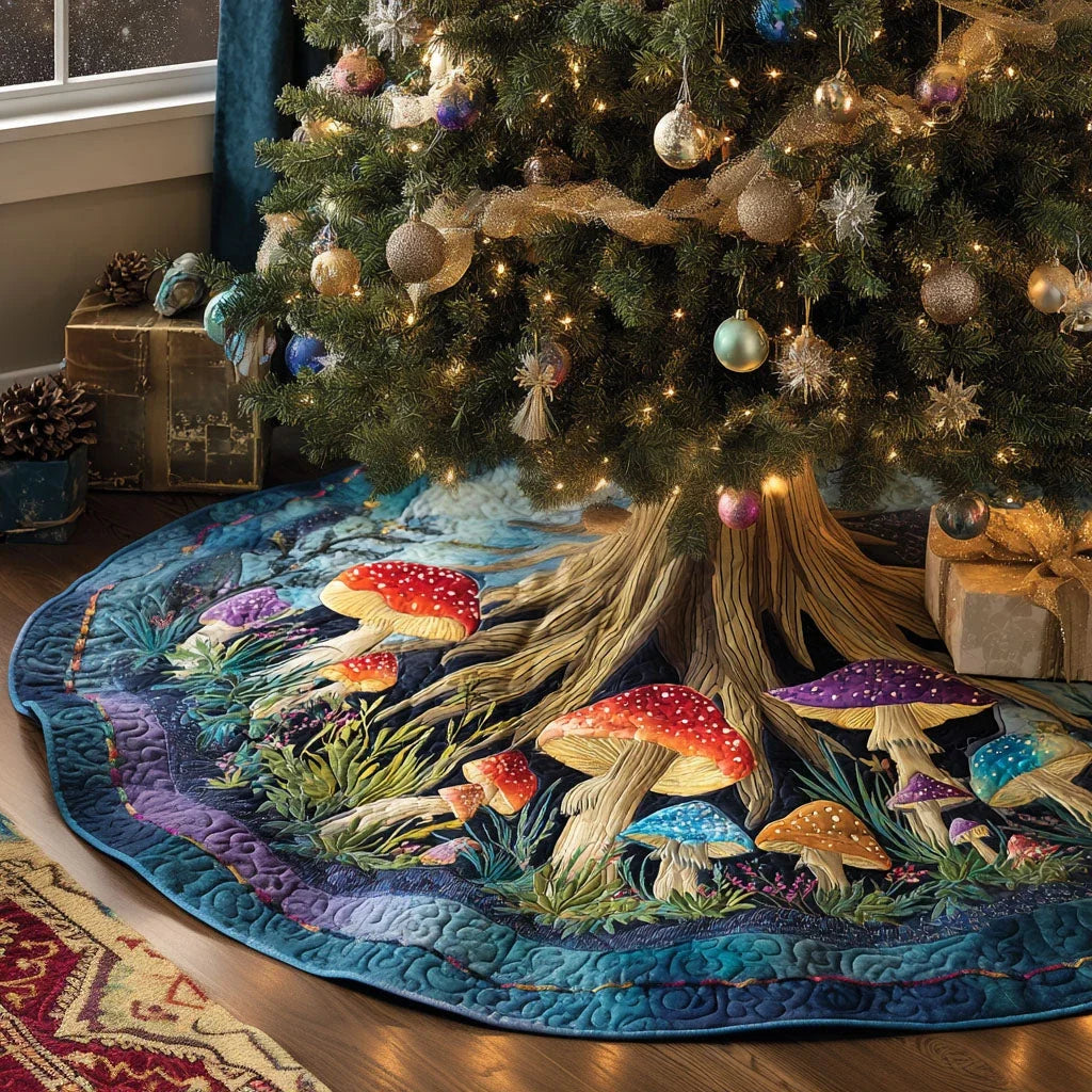 Woodland Magic Haven Christmas Quilted Tree Skirt