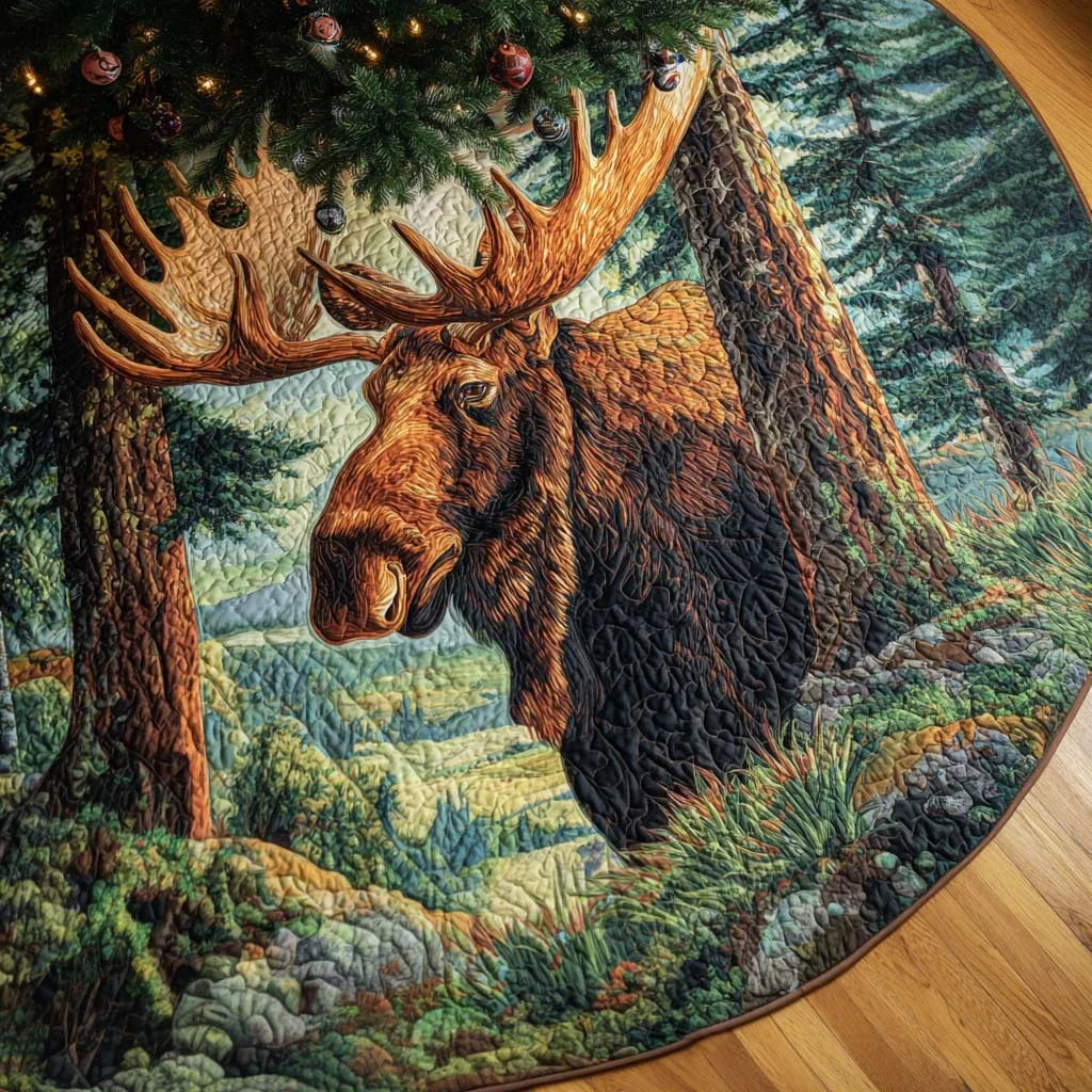 Woodland Majesty Christmas Quilted Tree Skirt