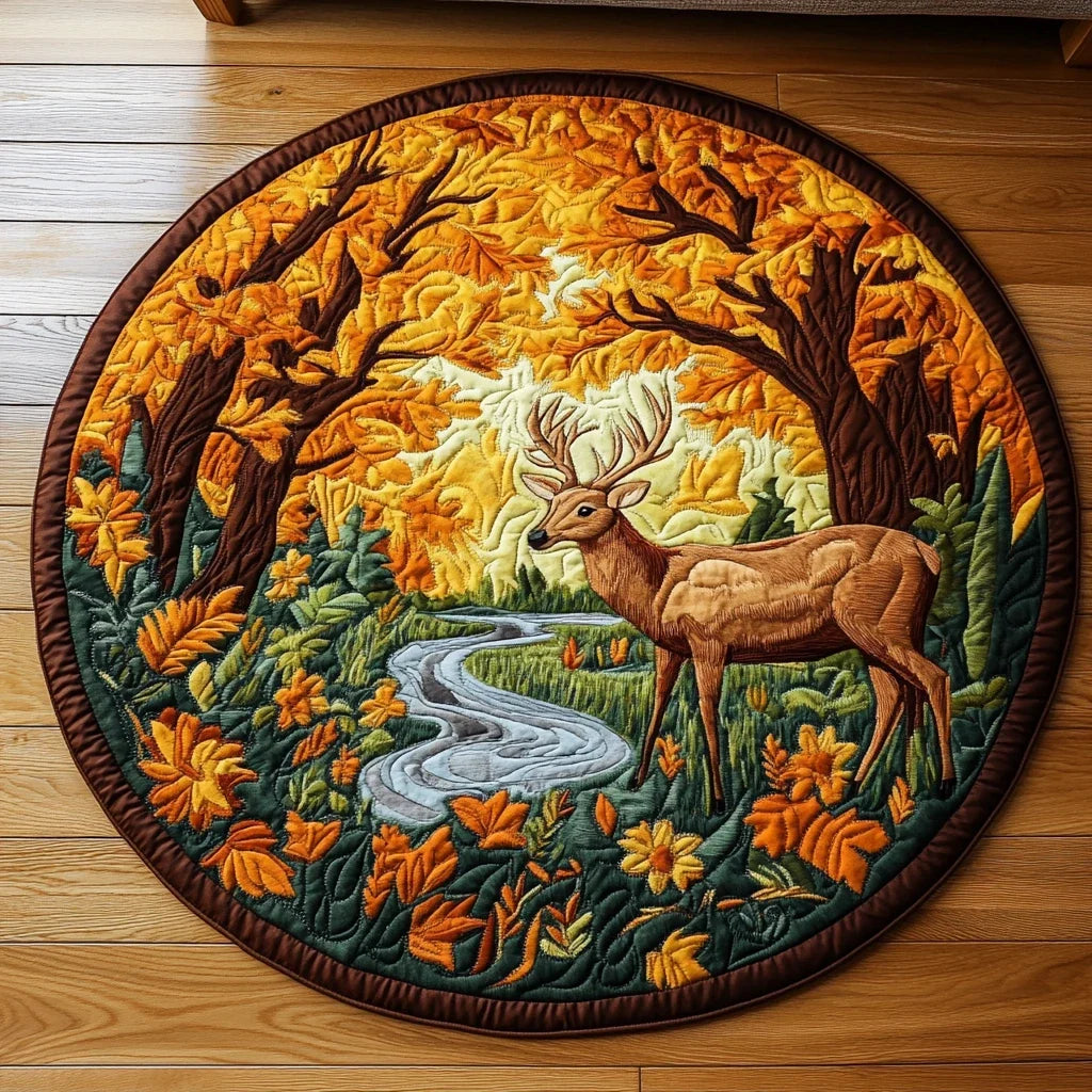 Woodland Majesty Quilted Round Mat
