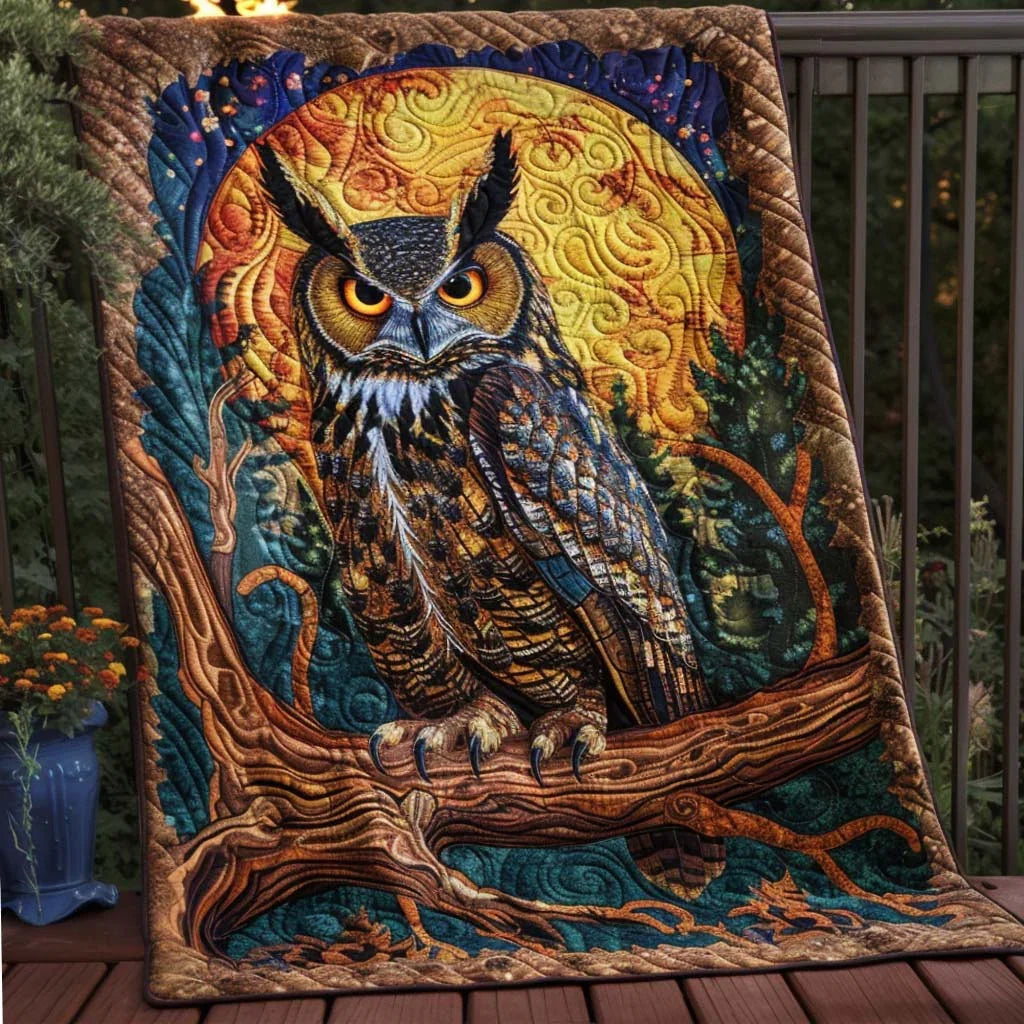 Woodland Owl Quilt Blanket - Quilted Blanket by Wild and Way