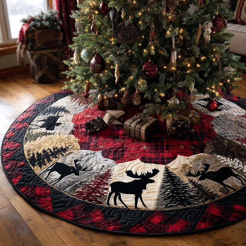 Woodland Serenity Christmas Quilted Tree Skirt