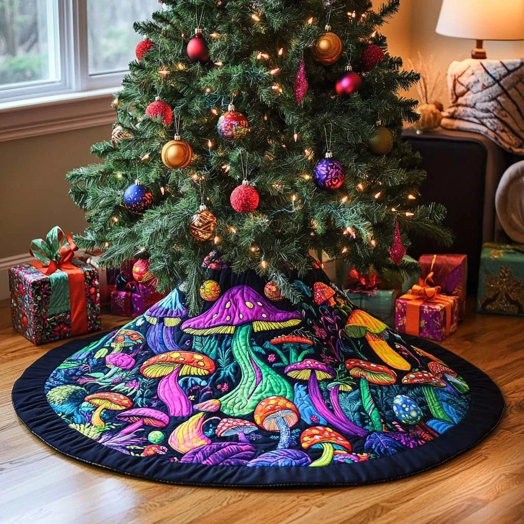 Woodland Whimsy Christmas Quilted Tree Skirt