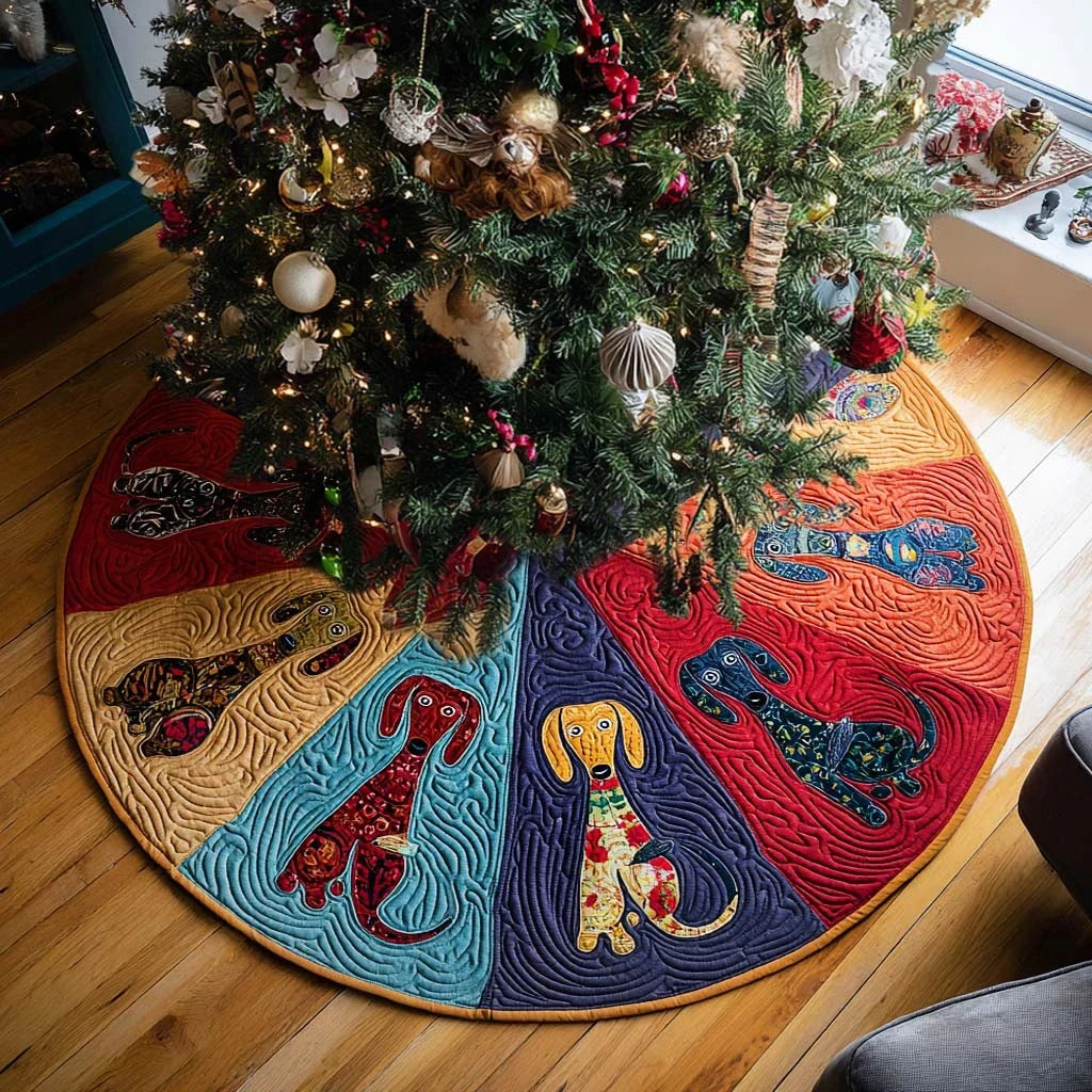 Woof and Wonder Christmas Quilted Tree Skirt