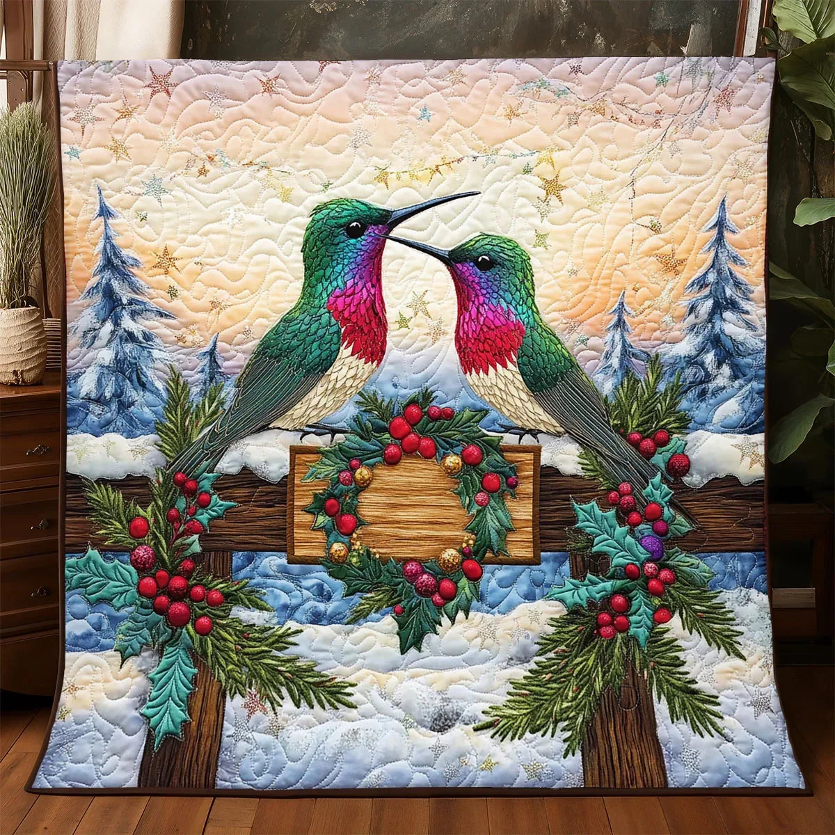 Wreath Crowned Quilt Blanket