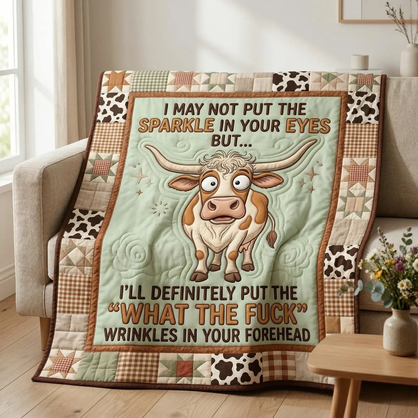 Wrinkles In Your Forehead Quilt Blanket