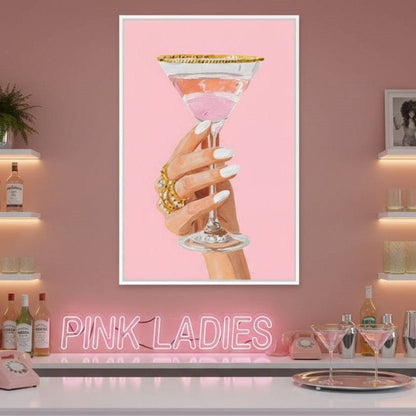 Chic Martini Toast Canvas Wall Art