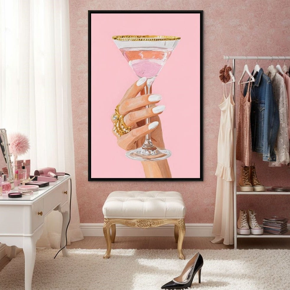 Chic Martini Toast Canvas Wall Art