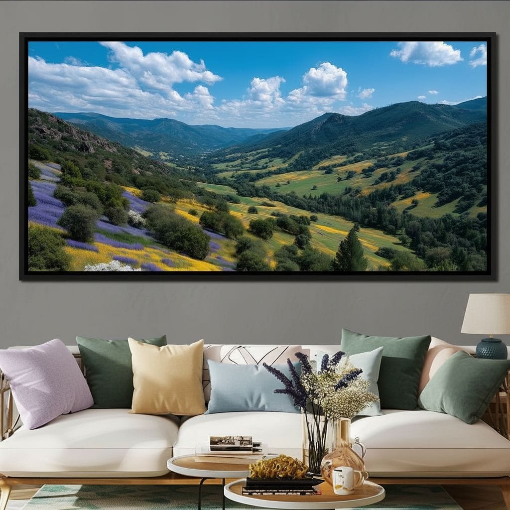 Wildflower Valley Vista Sky Canvas Wall Art